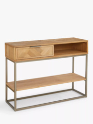 John Lewis Estate 1 Drawer Oak Wood Console Table, Natural - thumbnail 1