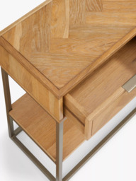 John Lewis Estate 1 Drawer Oak Wood Console Table, Natural - thumbnail 3