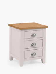 Julian Bowen Richmond 3 Drawer Bedside Table, Grey