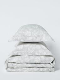 John Lewis Woodblock Pure Cotton Jacquard Duvet Cover Set, Grey - thumbnail 5