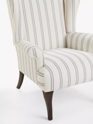 John Lewis Shaftesbury Wing Chair, Dark Leg,  Easy Clean Double Stripe Natural - thumbnail 5