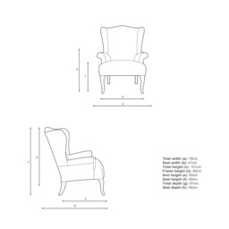 John Lewis Shaftesbury Wing Chair, Dark Leg,  Easy Clean Double Stripe Natural - thumbnail 2