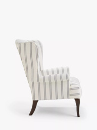 John Lewis Shaftesbury Wing Chair, Dark Leg,  Easy Clean Double Stripe Natural - thumbnail 6