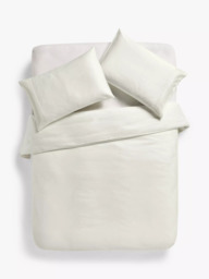 John Lewis Soft and Silky Treviso Cotton Duvet Covers and Pillowcases, Cream - thumbnail 1