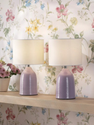 Laura Ashley Penny Ceramic Base Table Lamp, Set of 2 - thumbnail 1