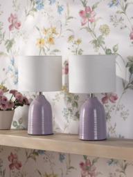 Laura Ashley Penny Ceramic Base Table Lamp, Set of 2 - thumbnail 2