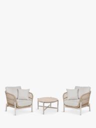 Pacific Martic 2-Seater Round Garden Bistro Coffee Table & Chairs Set, Natural - thumbnail 1