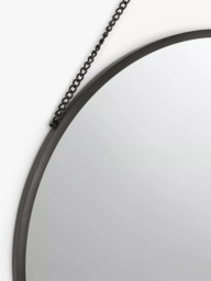 John Lewis Round Metal Frame Chain Hanging Mirror, 50cm - thumbnail 2