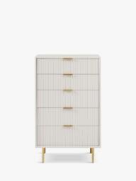 West Elm Quinn 5 Drawer Chest, Haze/Antique Brass - thumbnail 1