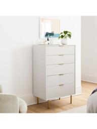 West Elm Quinn 5 Drawer Chest, Haze/Antique Brass - thumbnail 2