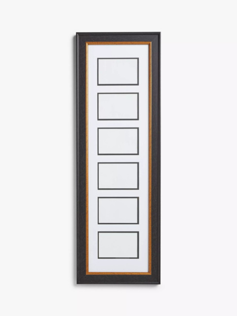 "John Lewis Multi-aperture Photo Frame, 6 Photo, 4 x 6"" (10 x 15cm), Black/Gold" - image 1