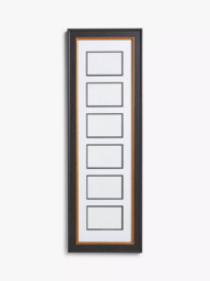 "John Lewis Multi-aperture Photo Frame, 6 Photo, 4 x 6"" (10 x 15cm), Black/Gold"
