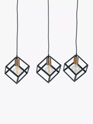 Pacific Alessio 3 Pendant Ceiling Light, Black - thumbnail 2