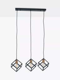 Pacific Alessio 3 Pendant Ceiling Light, Black - thumbnail 3
