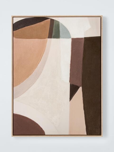 John Lewis 'Autumn Shapes' Abstract Framed Canvas Print, 80 x 60cm, Brown - image 1