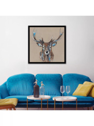 John Lewis Louise Luton 'Hearty Stag' Framed Print, 74.5 x 74.5cm, Brown/Multi - thumbnail 2