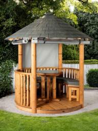 Breeze House Oasis Signature Slate Effect Tile Roof Circular Gazebo, FSC-Certified (Scandinavian Redwood) - thumbnail 2
