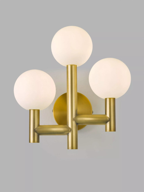 John Lewis Modern 3 Arm Wall Light, Matt Gold - image 1
