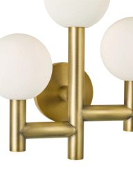 John Lewis Modern 3 Arm Wall Light, Matt Gold - thumbnail 5