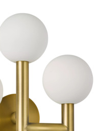 John Lewis Modern 3 Arm Wall Light, Matt Gold - thumbnail 4