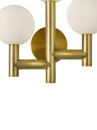 John Lewis Modern 3 Arm Wall Light, Matt Gold - thumbnail 6