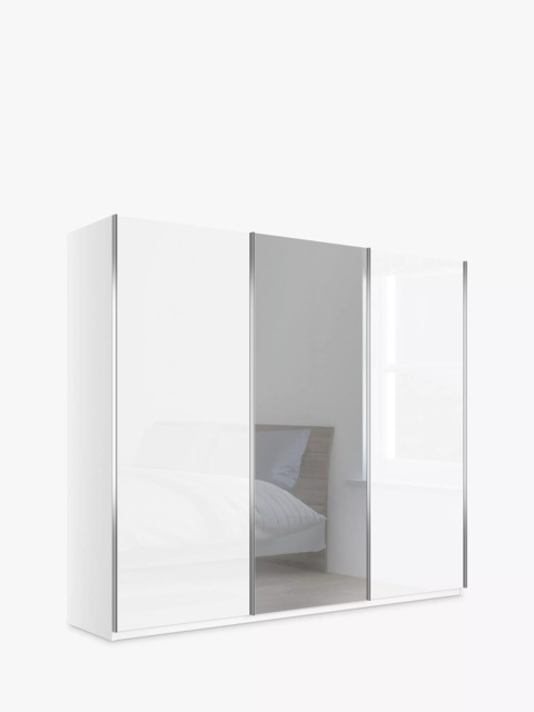 John Lewis Elstra 250cm Wardrobe with Glass and Mirrored Sliding Doors - image 1