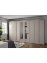 John Lewis Marlow 400cm Mirrored Hinged Wardrobe, Champagne - thumbnail 2