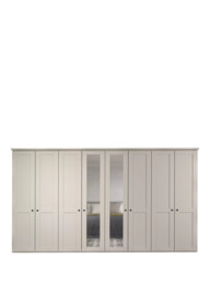 John Lewis Marlow 400cm Mirrored Hinged Wardrobe, Champagne - thumbnail 3
