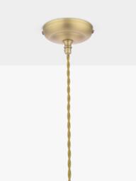 Laura Ashley Billham Ribbed Glass Pendant Ceiling Light, Antique Brass - thumbnail 5