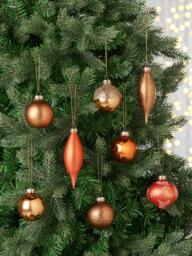 John Lewis Assorted Glass Baubles, Box of 20, Copper - thumbnail 2