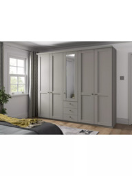 John Lewis Marlow 250cm Hinged Door Wardrobe with Mirror & 3 Drawers - thumbnail 3