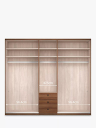 John Lewis Marlow 250cm Hinged Door Wardrobe with Mirror & 3 Drawers - thumbnail 4