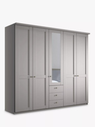 John Lewis Marlow 250cm Hinged Door Wardrobe with Mirror & 3 Drawers - thumbnail 1