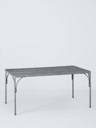 John Lewis Ribbon 6-Seater Rectangular Metal Garden Dining Table & Chairs Set, Grey - thumbnail 3