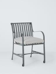 John Lewis Ribbon 6-Seater Rectangular Metal Garden Dining Table & Chairs Set, Grey - thumbnail 4