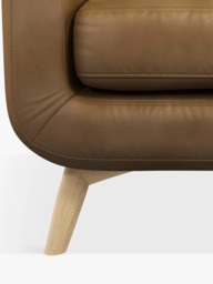 John Lewis Barbican Leather Armchair, Light Leg, Demetra Light Tan - thumbnail 5