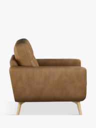 John Lewis Barbican Leather Armchair, Light Leg, Demetra Light Tan - thumbnail 3