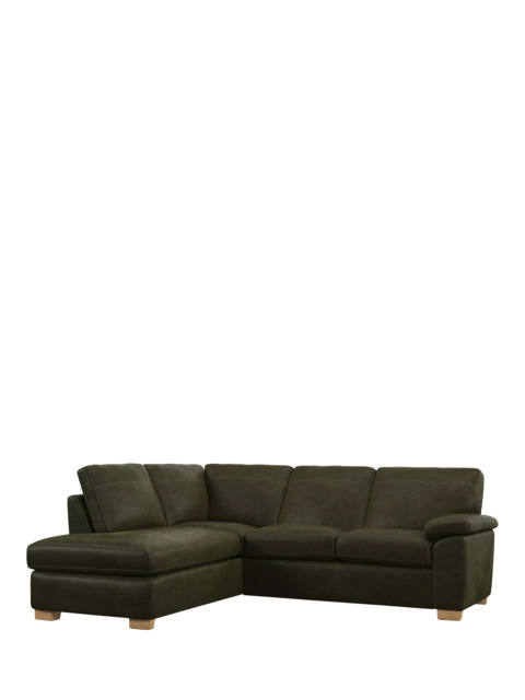 John Lewis Camden LHF Chaise Corner Leather Sofa, Light Leg - image 1