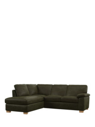 John Lewis Camden LHF Chaise Corner Leather Sofa, Light Leg - thumbnail 1
