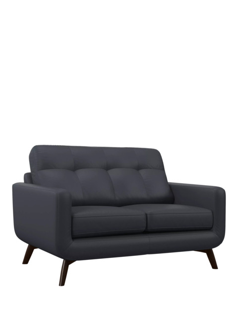 John Lewis Barbican Small 2 Seater Leather Sofa, Dark Leg - image 1