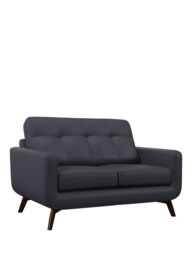 John Lewis Barbican Small 2 Seater Leather Sofa, Dark Leg