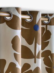 Orla Kiely Wildflower Pair Lined Eyelet Curtain, Coffee - thumbnail 2