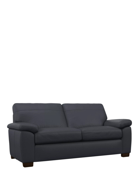 John Lewis Camden Large 3 Seater Leather Sofa, Dark Leg - image 1