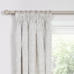 Morris & Co. Strawberry Thief Pure Pair Lined Pencil Pleat Curtains, Natural - thumbnail 5