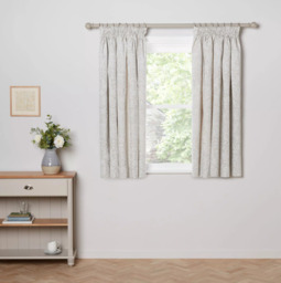 Morris & Co. Strawberry Thief Pure Pair Lined Pencil Pleat Curtains, Natural - thumbnail 4