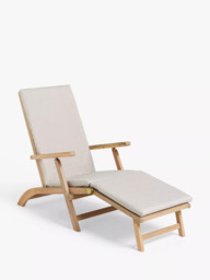 John Lewis Acacia Wood Foldable Garden Steamer Chair, Natural