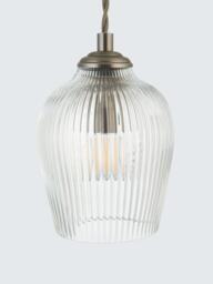 John Lewis Fulbrook 4 Glass Shade Over Diner Ceiling Light, Clear - thumbnail 4