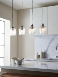 John Lewis Fulbrook 4 Glass Shade Over Diner Ceiling Light, Clear - thumbnail 2