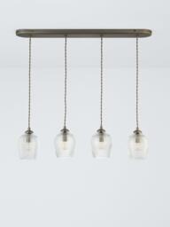 John Lewis Fulbrook 4 Glass Shade Over Diner Ceiling Light, Clear - thumbnail 3