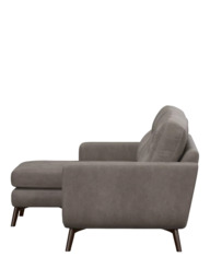 John Lewis Barbican LHF Chaise Leather Sofa, Dark Leg - thumbnail 3